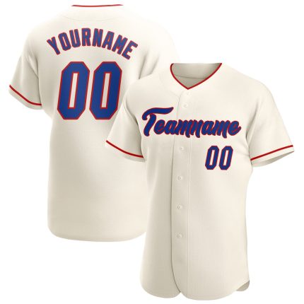 Personalized Cream and Royal Red Baseball Jersey for Custom Sports Apparel Personalized Cream Royal-Red Baseball Jersey
