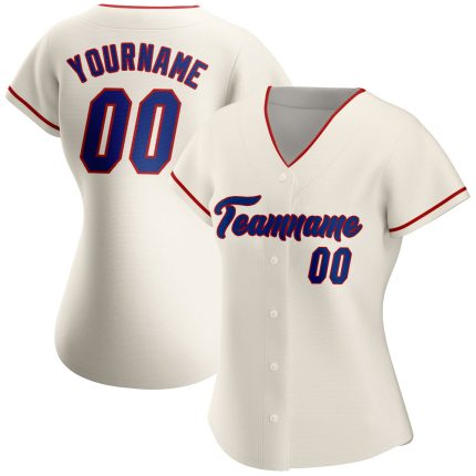 Personalized Cream and Royal Red Baseball Jersey for Custom Sports Apparel Personalized Cream Royal-Red Baseball Jersey
