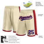Custom Royal-Red Basketball Shorts - Personalized Athletic Wear Personalized Cream Royal-Red Basketball Shorts