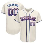Personalized Royal-Red Cream Drift Baseball Jersey for Men and Women Personalized Cream Royal-Red Drift Fashion Baseball