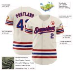 Personalized Royal-Red Line Baseball Jersey for Men and Women - Custom Cream Team Jersey Personalized Cream Royal-Red Line