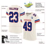 Personalized Royal Red Cream Mesh Football Jersey for Men and Women Personalized Cream Royal-Red Mesh Football Jersey