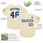 Personalized Royal-Red Cream Mesh Throwback Baseball Jersey for Men and Women, Stylish Sports Apparel Personalized Cream