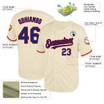 Personalized Red Cream Mesh Baseball Jersey - Throwback Style Personalized Cream Royal-Red Mesh Throwback Baseball Jersey