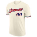 Custom Royal-Red Performance T-Shirt - Personalized Cream Top for Sport and Leisure Personalized Cream Royal-Red Performance
