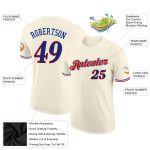 Custom Royal-Red Performance T-Shirt - Personalized Cream Top for Sport and Leisure Personalized Cream Royal-Red Performance
