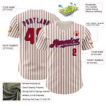 Personalized Red-Royal Baseball Jersey with Cream and Royal Red Pinstripe Design Personalized Cream (Royal Red Pinstripe)