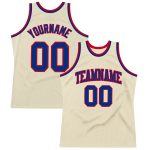 Personalized Royal-Red Basketball Jersey Throwback 2 | Custom Cream Design Personalized Cream Royal-Red Throwback Basketball