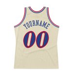 Custom Cream Royal-Red Basketball Jersey - Personalized Throwback Design Personalized Cream Royal-Red Throwback Basketball