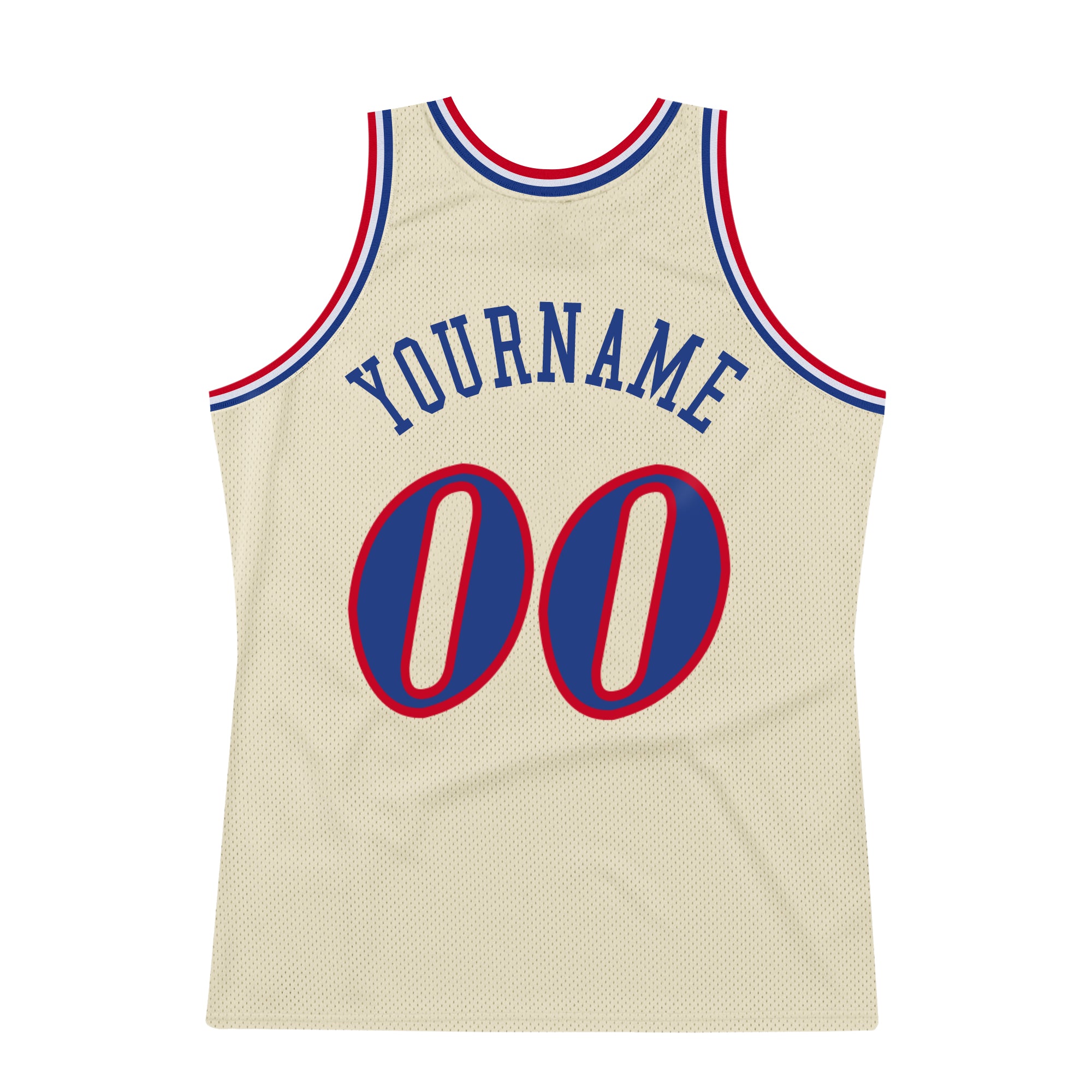Custom Cream Royal-Red Basketball Jersey - Personalized Throwback Design Personalized Cream Royal-Red Throwback Basketball - Image 6