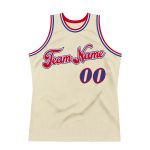Custom Cream Royal-Red Basketball Jersey - Personalized Throwback Design Personalized Cream Royal-Red Throwback Basketball