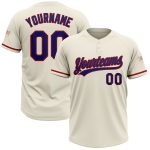 Personalized Unisex Softball Jersey Cream Royal-Red Two-Button Style 3 Personalized Cream Royal-Red Two-Button Unisex Softball