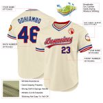 Personalized Red and White Baseball Jersey - Cream Throwback Style Personalized Cream Royal Red-White Throwback Baseball