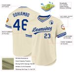 Custom Cream Royal-White Baseball Jersey for Men and Women - Throwback Style Personalized Cream Royal-White Throwback Baseball