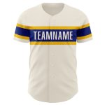 Personalized Royal-Yellow Baseball Jersey for Custom Style and Comfort Personalized Cream Royal-Yellow Baseball Jersey