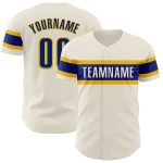 Personalized Royal-Yellow Baseball Jersey for Custom Style and Comfort Personalized Cream Royal-Yellow Baseball Jersey