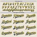 Personalized Royal-Yellow Bomber Varsity Letterman Jacket - Full-Snap Design Personalized Cream Royal-Yellow Bomber Full-Snap