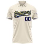 Personalized Royal Yellow Vapor Performance Golf Polo Shirt - Cream Color Personalized Cream Royal-Yellow Performance Vapor