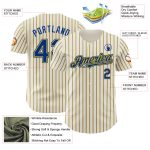 Custom Name and Number Baseball Jersey - Personalized Royal Yellow Pinstripe Authentic Jersey Personalized Cream (Royal Yellow