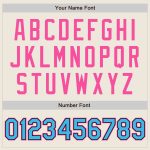 Custom Name and Number Cream Sky Blue Black-Pink Two Tone Bomber Jacket Full-Snap Varsity Letterman Personalized Cream Sky