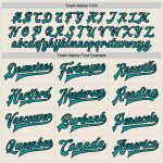 Custom Name and Number Bomber Varsity Letterman Jacket Teal Black Two Tone Personalized Full-Snap Team Gear Personalized
