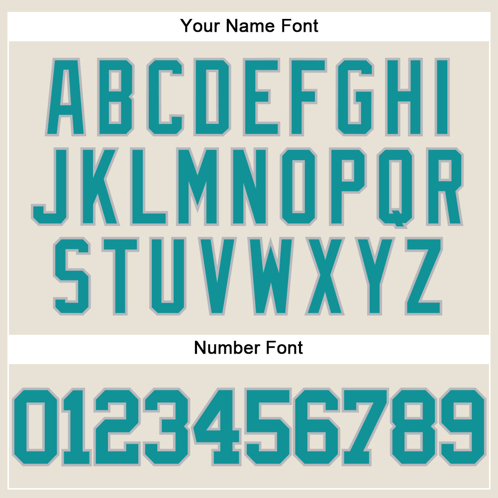 Personalized Cream Teal-Gray Authentic Baseball Jersey Personalized Teal and Gray Baseball Jersey - Authentic Custom Design Personalized Cream Teal-Gray Authentic Baseball Jersey - Image 5