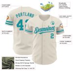 Personalized Teal and Gray Baseball Jersey - Authentic Custom Design Personalized Cream Teal-Gray Authentic Baseball Jersey