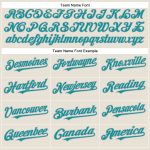 Personalized Teal-Gray Cream Baseball Jersey for Men and Women Personalized Cream Teal-Gray Baseball Jersey 2