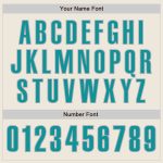 Personalized Baseball Jersey for Kids in Cream Teal-Gray, Size 3 Personalized Cream Teal-Gray Baseball Jersey 3