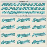Custom Name and Number Authentic Baseball Jersey - Personalized Teal-Gray Line Design Personalized Cream Teal-Gray Line Authentic