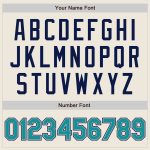 Custom Name Number Bomber Jacket Teal Gray Navy Varsity Full-Snap Personalized Team Letterman Personalized Cream Teal Gray-Navy