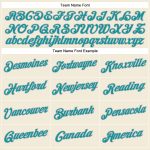 Custom Name and Number Performance T-Shirt in Cream Teal-Gray - Personalized Team Apparel Personalized Cream Teal-Gray Performance