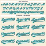 Custom Name Number Personalized Golf Polo Shirt in Cream Teal Gray Performance Vapor for Team Sports Personalized Cream Teal-Gray