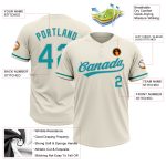 Personalized Teal Gray Two-Button Unisex Softball Jersey - Comfortable Custom Apparel Personalized Cream Teal-Gray Two-Button