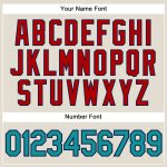 Personalized Two Tone Baseball Jersey in Cream Teal Navy Red - Customizable Sports Apparel Personalized Cream Teal Navy-Red