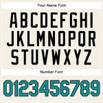 Custom Name and Number Authentic Baseball Jersey - Personalized Cream Teal Pinstripe Design Personalized Cream Teal Pinstripe