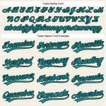 Custom Name and Number Authentic Baseball Jersey - Personalized Cream Teal Pinstripe Design Personalized Cream Teal Pinstripe