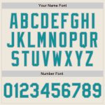 Personalized Gray Teal Pinstripe Two-Button Unisex Softball Jersey Personalized Cream Teal Pinstripe Gray Two-Button Unisex