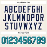 Personalized Teal Pinstripe Navy Baseball Jersey - Custom Cream Design for Men and Women Personalized Cream Teal Pinstripe