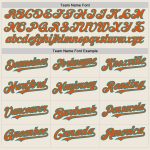 Personalized Teal Pinstripe Orange Softball Jersey Unisex Two-Button Design Personalized Cream Teal Pinstripe Orange Two-Button