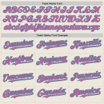 Personalized Unisex Softball Jersey in Cream Teal Pinstripe with Pink Two-Button Design Personalized Cream Teal Pinstripe
