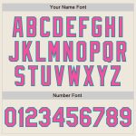 Personalized Unisex Softball Jersey in Cream Teal Pinstripe with Pink Two-Button Design Personalized Cream Teal Pinstripe