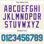 Personalized Purple Baseball Jersey with Cream Teal Pinstripes - Custom Sports Apparel Personalized Cream Teal Pinstripe