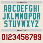 Personalized Teal Pinstripe Red Teal-Gray Baseball Jersey for Men and Women Personalized Cream Teal Pinstripe Red Teal-Gray