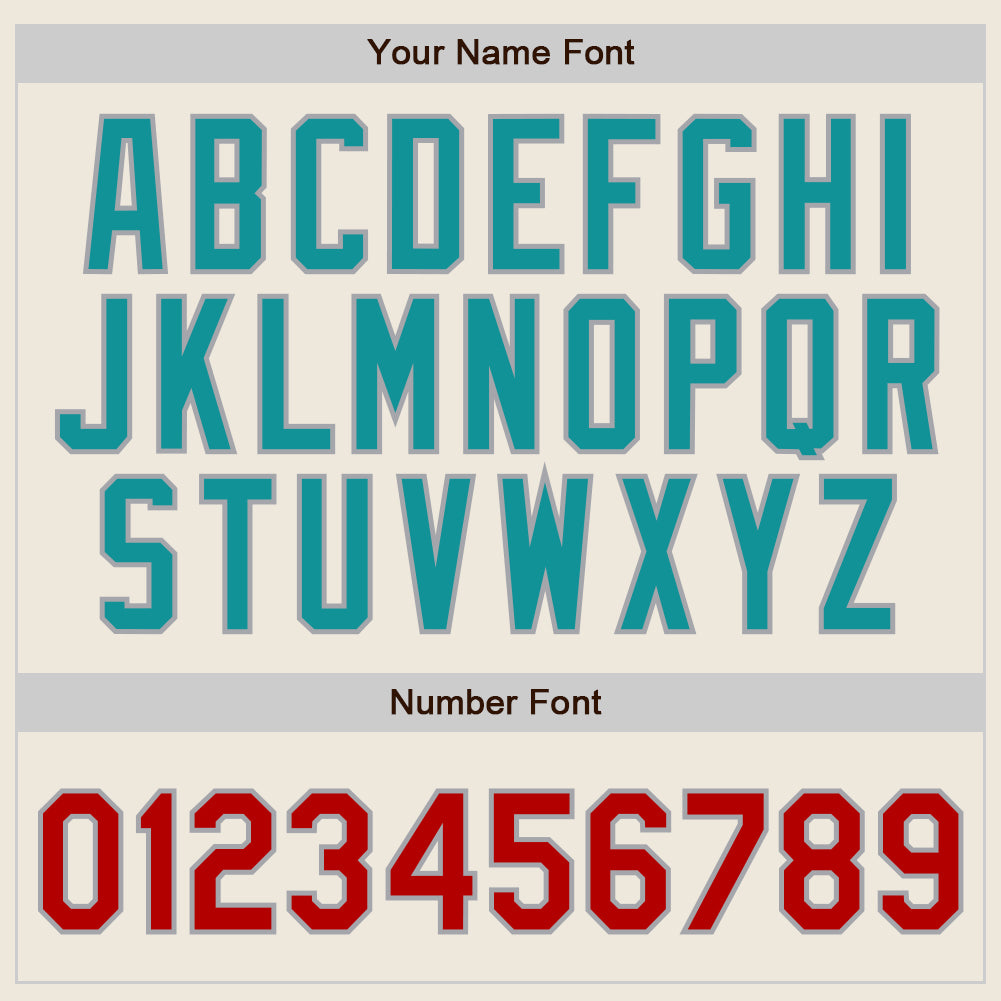 Personalized Teal Pinstripe Red Teal-Gray Baseball Jersey for Men and Women Personalized Cream Teal Pinstripe Red Teal-Gray - Image 4