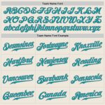 Custom Name and Number Authentic Baseball Jersey - Personalized Cream Teal Pinstripe Teal-Gray Design Personalized Cream
