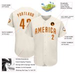 Personalized Texas Orange Baseball Jersey - Custom Cream Team Apparel Personalized Cream Texas Orange Baseball Jersey