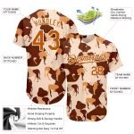 Personalized Texas Orange-White 3D Ox Baseball Jersey for Men and Women Personalized Cream Texas Orange-White 3D Ox Baseball