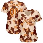 Personalized Texas Orange-White 3D Ox Baseball Jersey for Men and Women Personalized Cream Texas Orange-White 3D Ox Baseball