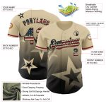 Personalized Vintage USA Flag Baseball Jersey - Black 3D Gradient Style with Twinkle Stars Personalized Cream Vintage USA